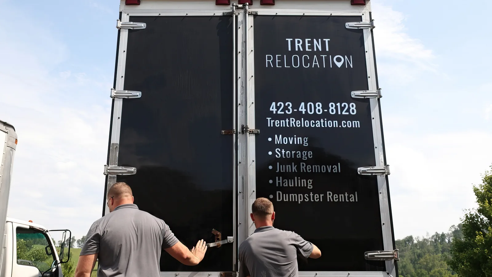Trent movers opening a truck for junk removal and hauling